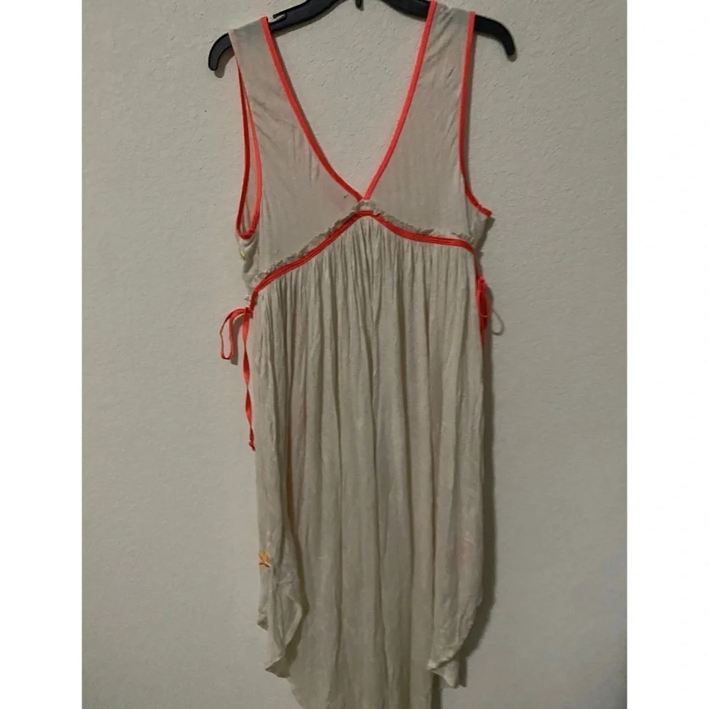 Free People Summer Lovin Embroidered Asymmetrical Boho Tunic Top Dress Size XS